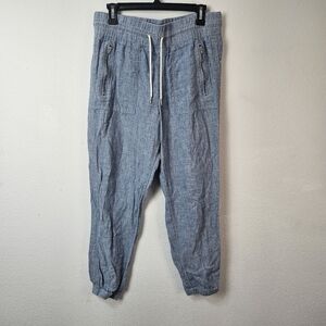 ATHLETA Cabo Linen Jogger Pants Size 8 Blue
